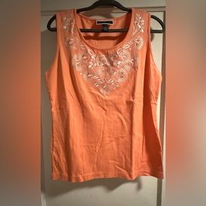 Karen Scott embroidered tank - size lg